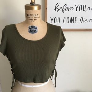 Green crop top
